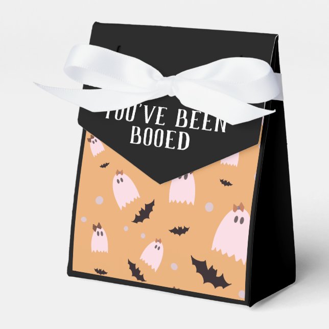 You've Been Booed Ghosts With Bows Halloween Favor Boxes (Front Side)
