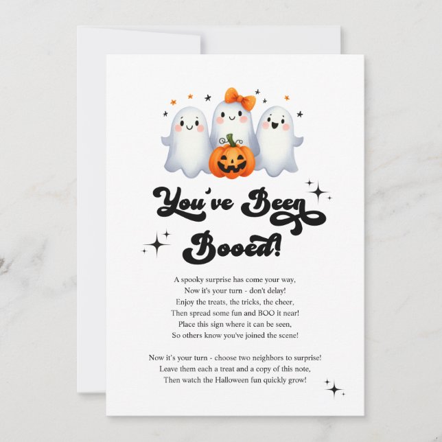 You've Been Booed Halloween Neighborhood Game Card (Front)