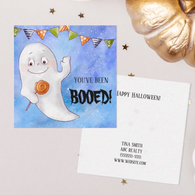 You've Been Booed Halloween Note Card (Easily personalize this cute pop by card with just a few clicks.)