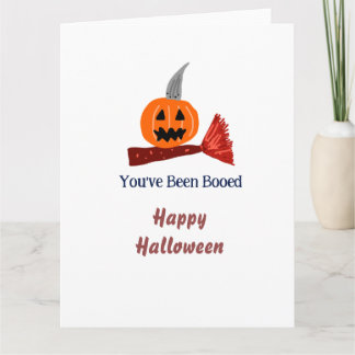 You've been Booed happy Halloween pumpink broom sc Card