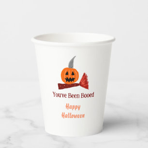 You've been Booed happy Halloween pumpink broom sc Paper Cups