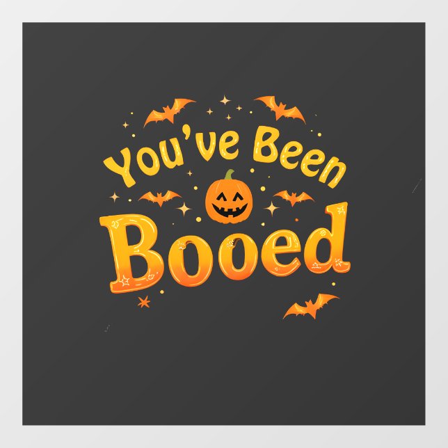 You've been booed Spooky Pumpkin Halloween Window Cling (Sheet)