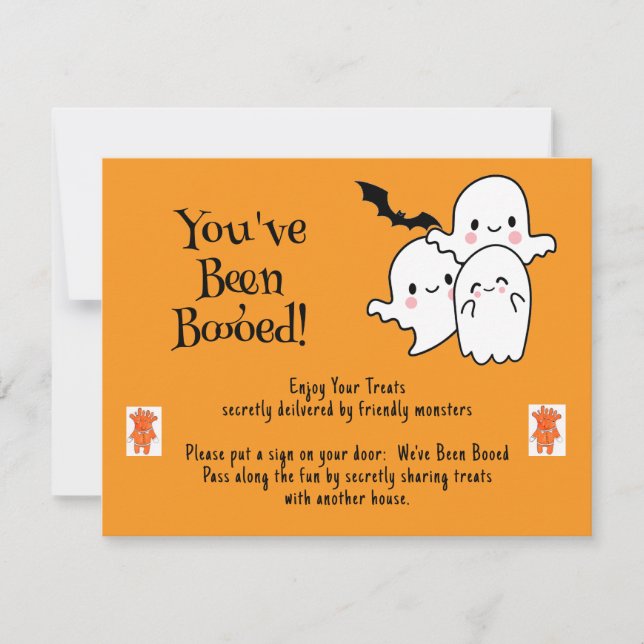 You've Been Booed We've Been Booed Cute Halloween Holiday Card (Front)