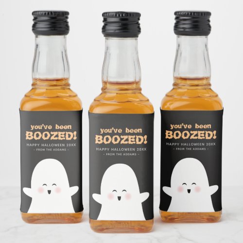 Youve Been Boozed Halloween Cute Ghost Liquor Bot Liquor Bottle Label