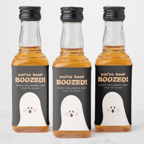 Youve Been Boozed Halloween Cute Ghost Liquor Bottle Label