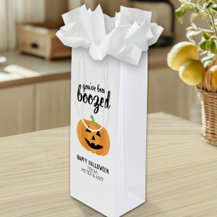You've Been Boozed - Pumpkin Halloween Party Wine Gift Bag
