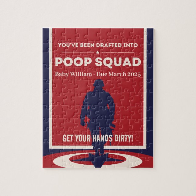 You've Been Drafted Into Poop Squad - Baby Reveal  Jigsaw Puzzle (Vertical)