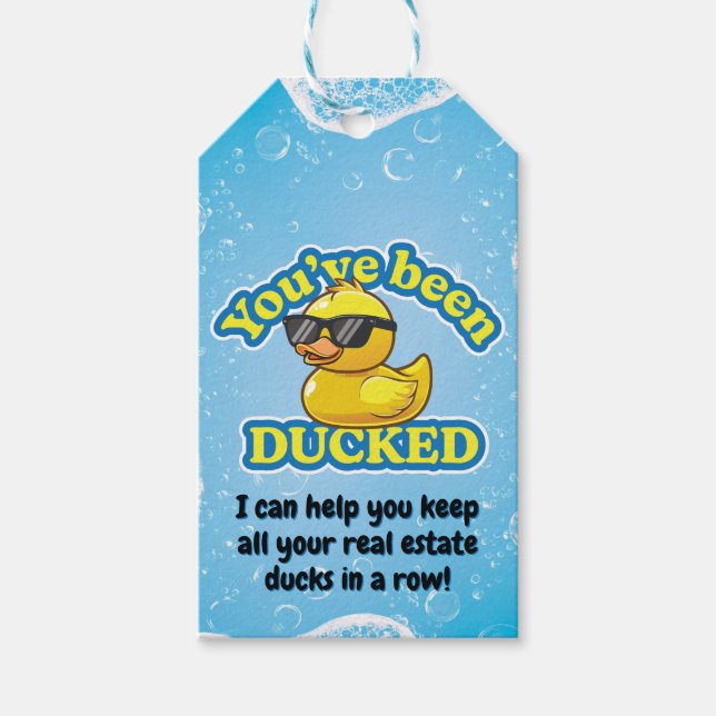 You've been Ducked Realtor Pop-by Jeep Gift Tags (Front)