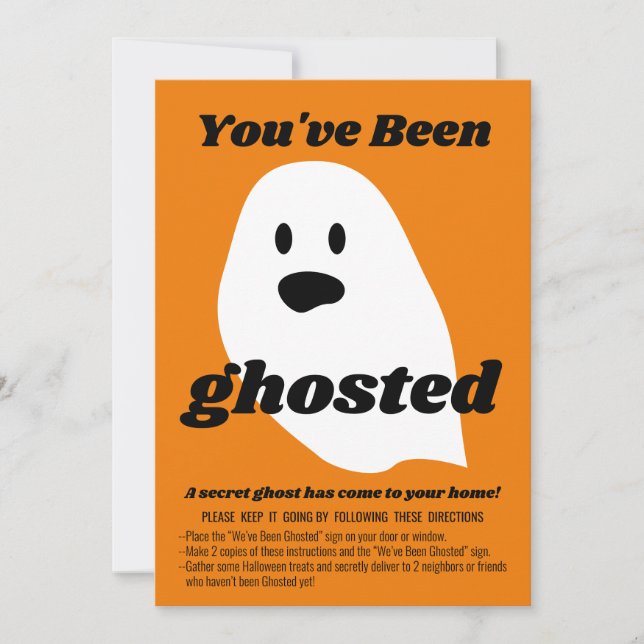 You've Been Ghosted Game Neighborhood Halloween Invitation (Front)
