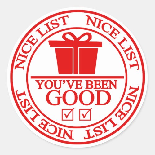 Youve Been Good _ Checked Twice Classic Round Sticker