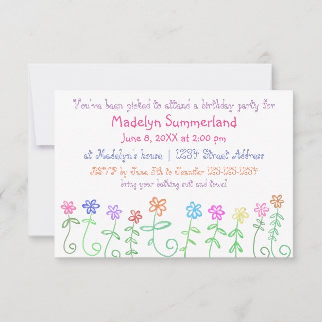 You've Been Picked -3x5 Girl's Birthday Invitation (Front)