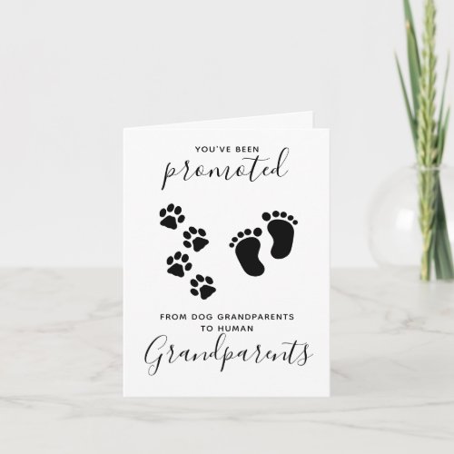 Youve Been Promoted Dog Grandparents Pregnancy Note Card