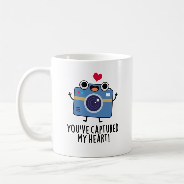 You've Captured My Heart Funny Camera Pun  Coffee Mug (Left)