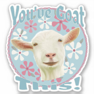 You've Goat This! Encouraging Goat Pink and Blue Sticker