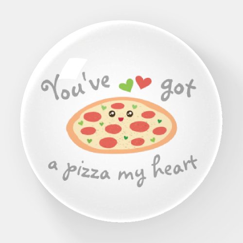 Youve Got a Pizza My Heart Cute Funny Love Pun Paperweight