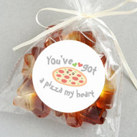 You've Got a Pizza My Heart Funny Punny Food Humor Classic Round Sticker