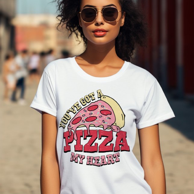 You've Got A Pizza My Heart Retro T-Shirt (you've got a pizza my heart cute valentine tshirt)