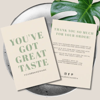 You've got great taste business thank you