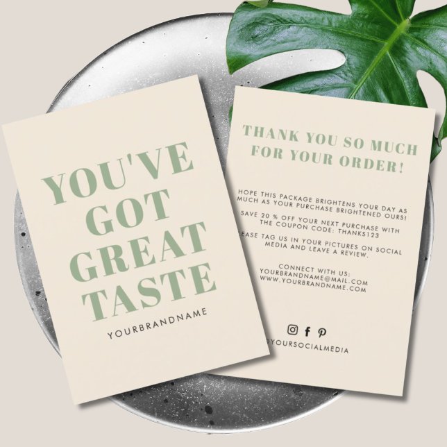 You've got great taste business thank you card (Creator Uploaded)