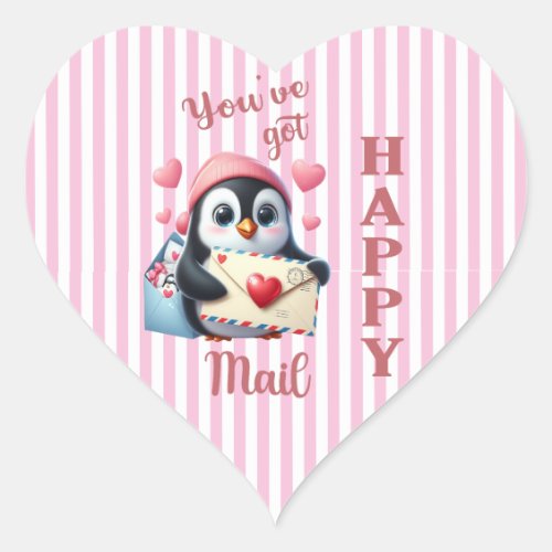 Youve Got Happy Mail  Heart Sticker