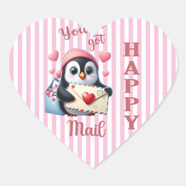 You've Got Happy Mail  Heart Sticker (Front)