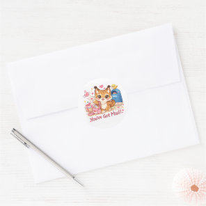 "You've Got Mail" sticker, Lynx sticker, pen pal  Classic Round Sticker