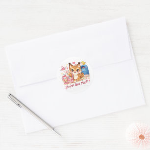 "You've Got Mail" sticker, Lynx sticker, pen pal Classic Round Sticker