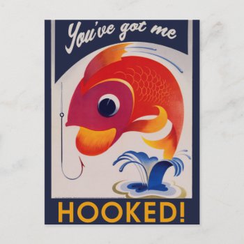 You've Got Me Hooked Postcard by Vintage_Bubb at Zazzle
