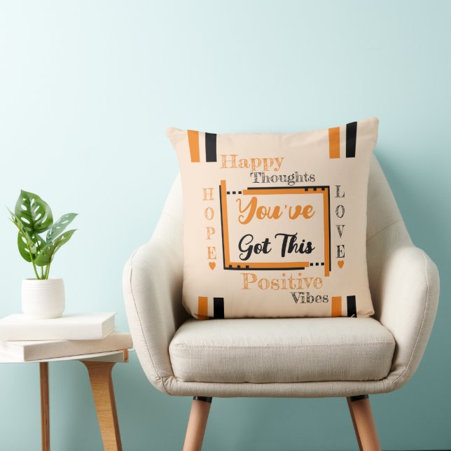 You've got this motivation orange black throw pillow (Chair)