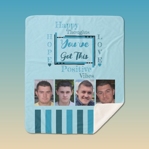 Youve got this motivational 4 photos blue sherpa blanket