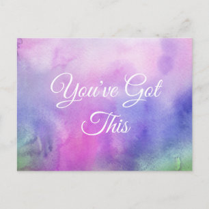 "You've Got This" on Colorful Watercolor Wash Postcard