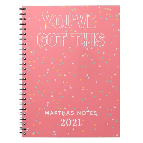 youve got this pink positive personalized notebook