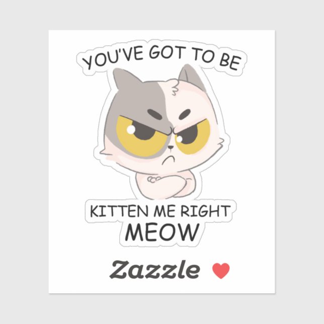 You've Got To Be Kitten Me Right Meow Sticker (Sheet)