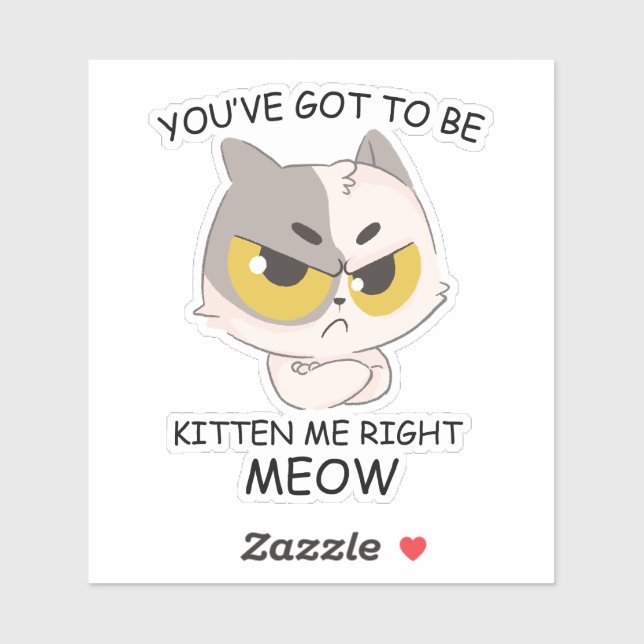 You've Got To Be Kitten Me Right Meow Sticker (Sheet)