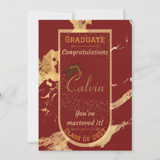 You've Mastered It Marble Graduation Card