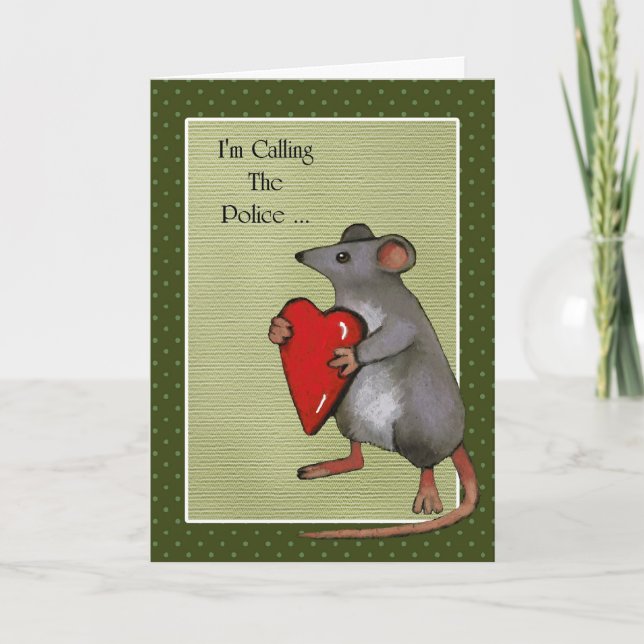 You've Stolen My Heart: Mouse: Funny, Humor Holiday Card (Front)