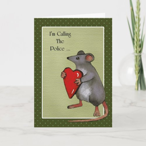 Youve Stolen My Heart Mouse Funny Humor Holiday Card