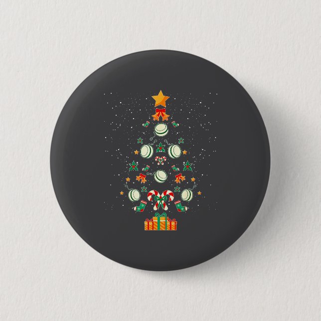 Yoyo Christmas Tree Xmas  Button (Front)