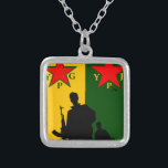 ypg-ypj silver plated necklace<br><div class="desc">Ypg,  ypj,  kurdish,  kurdistan,  rojava,  warrior,  freedom fighter</div>
