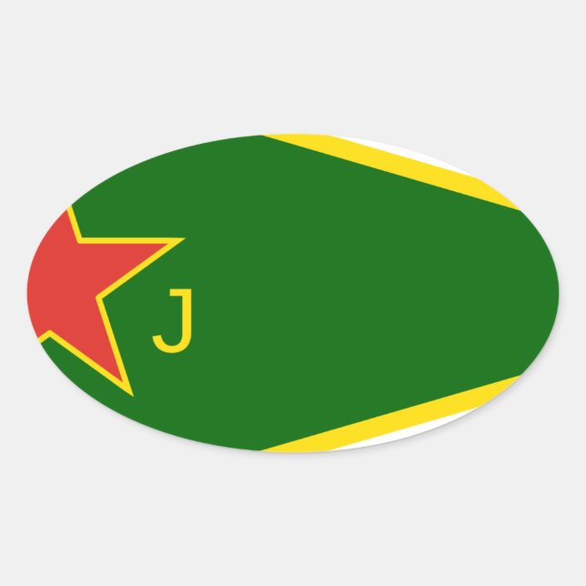 YPJ Flag Oval Sticker (Front)