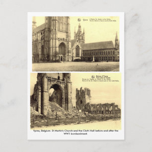 Ypres, Belgium - WW1 Bombardment Postcards