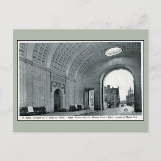 Ypres Menin Gate Memorial for British interior Postcard (Front)