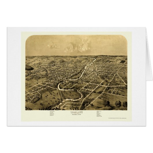 Ypsilanti, MI Panoramic Map - 1868 Cards (Front Horizontal)