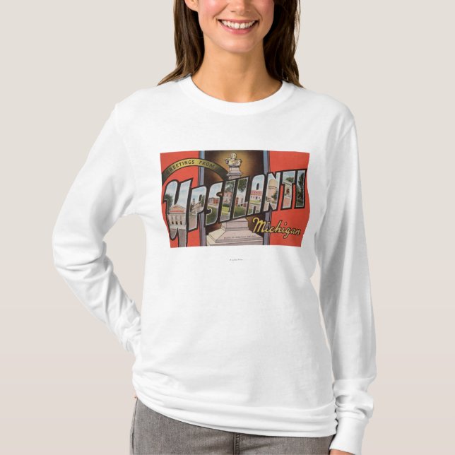 Ypsilanti, Michigan - Large Letter Scenes T-Shirt (Front)