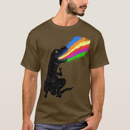 yrannosaurus Rex Shooting Rainbow Laser Dinosaur  T_Shirt