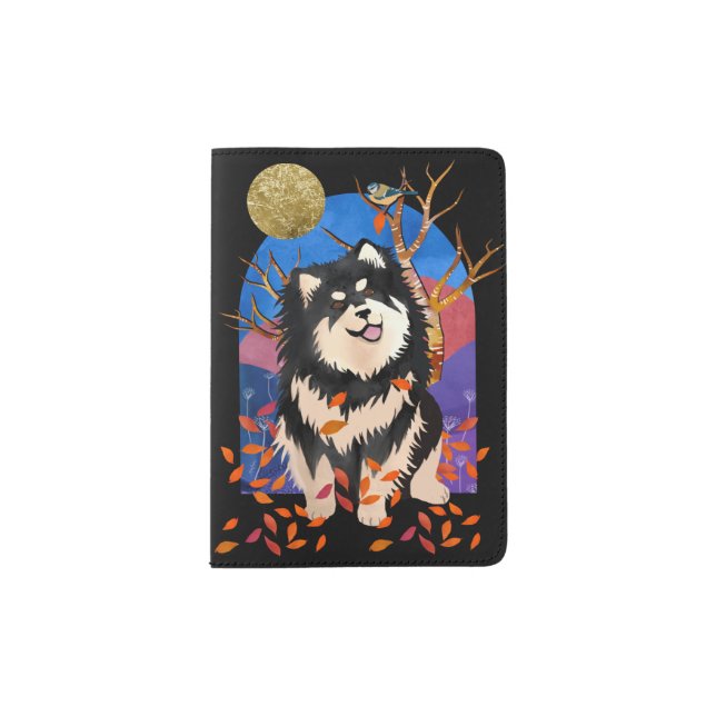 YRSE  IN AUTUMN - Finnish Lapphund passport holder (Front)
