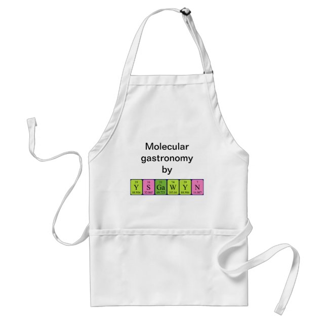 Ysgawyn periodic table name apron (Front)