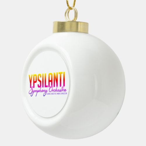 YSO Bulb Color Logo Ceramic Ball Christmas Ornament