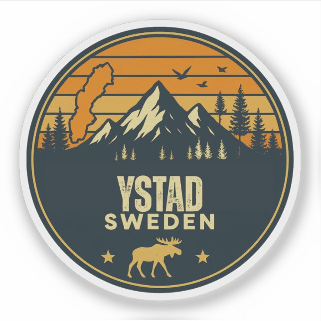 Ystad, Sweden Sverige Sticker (Front)