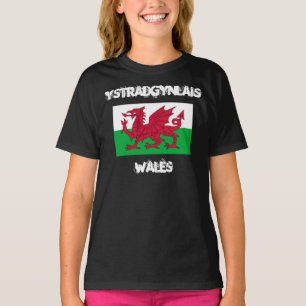Ystradgynlais, Wales with Welsh flag T-Shirt